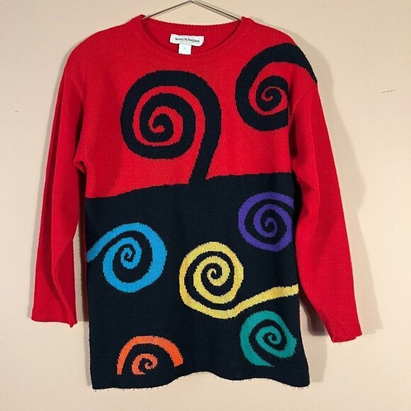 Norton McNaughton Multicolor Swirl Sweater - Picture 1 of 6